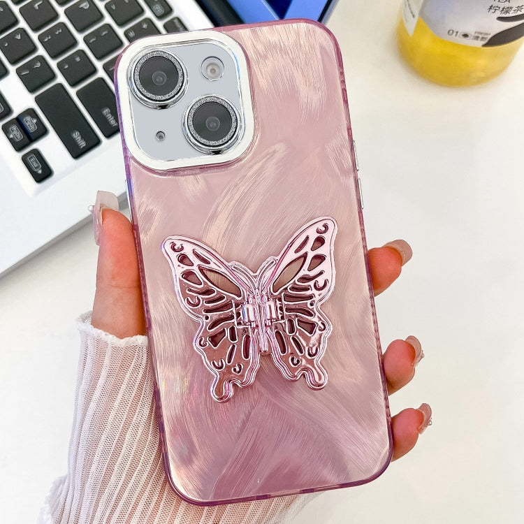 Plating Glitter Texture Butterfly Holder TPU Phone Case with Lens Film, Series 8