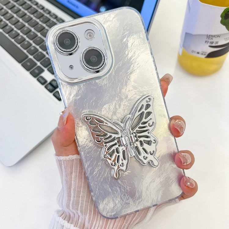 Plating Glitter Texture Butterfly Holder TPU Phone Case with Lens Film, Series 8