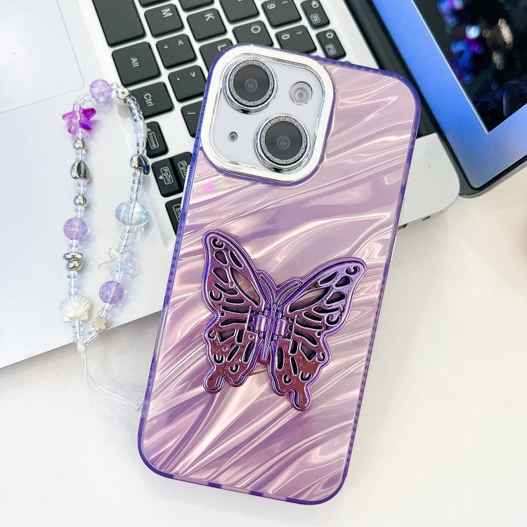 Plating Glitter Lens Film Texture Butterfly Holder Wristband Phone Case, Series 3