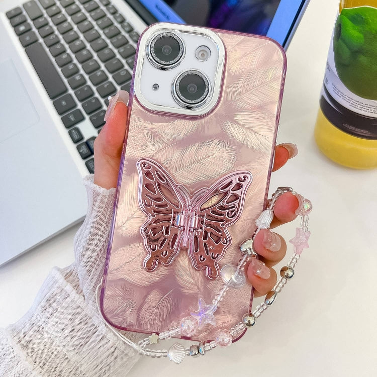 Plating Glitter Lens Film Texture Butterfly Holder Wristband Phone Case, Series 3
