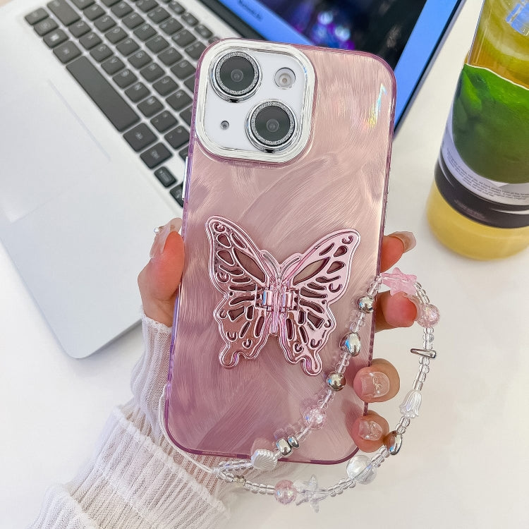 Plating Glitter Lens Film Texture Butterfly Holder Wristband Phone Case, Series 3