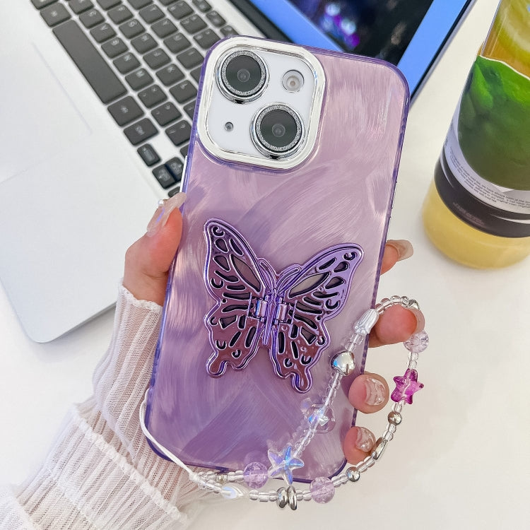 Plating Glitter Lens Film Texture Butterfly Holder Wristband Phone Case, Series 3