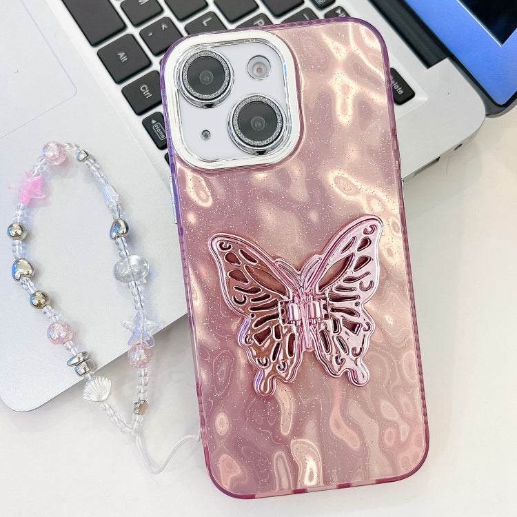 Plating Glitter Lens Film Texture Butterfly Holder Wristband Phone Case, Series 3