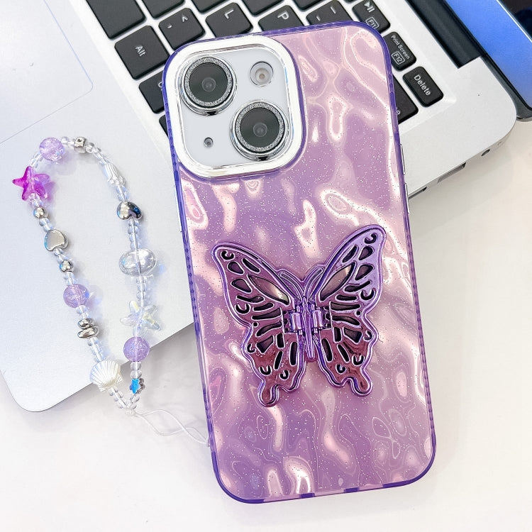 Plating Glitter Lens Film Texture Butterfly Holder Wristband Phone Case, Series 3