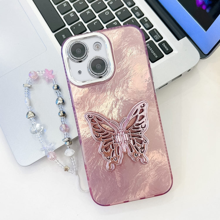 Plating Glitter Lens Film Texture Butterfly Holder Wristband Phone Case, Series 3