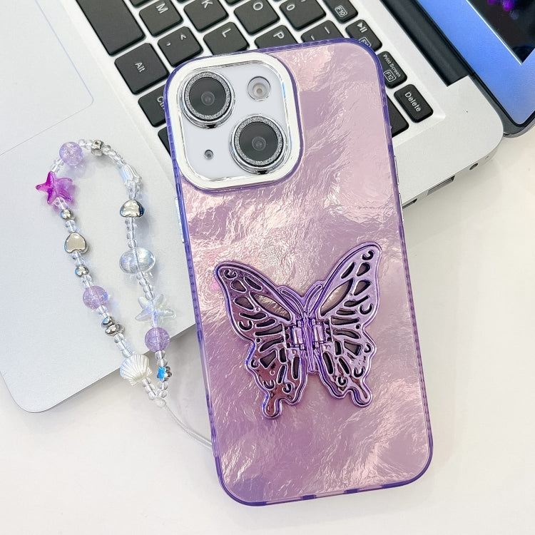 Plating Glitter Lens Film Texture Butterfly Holder Wristband Phone Case, Series 3