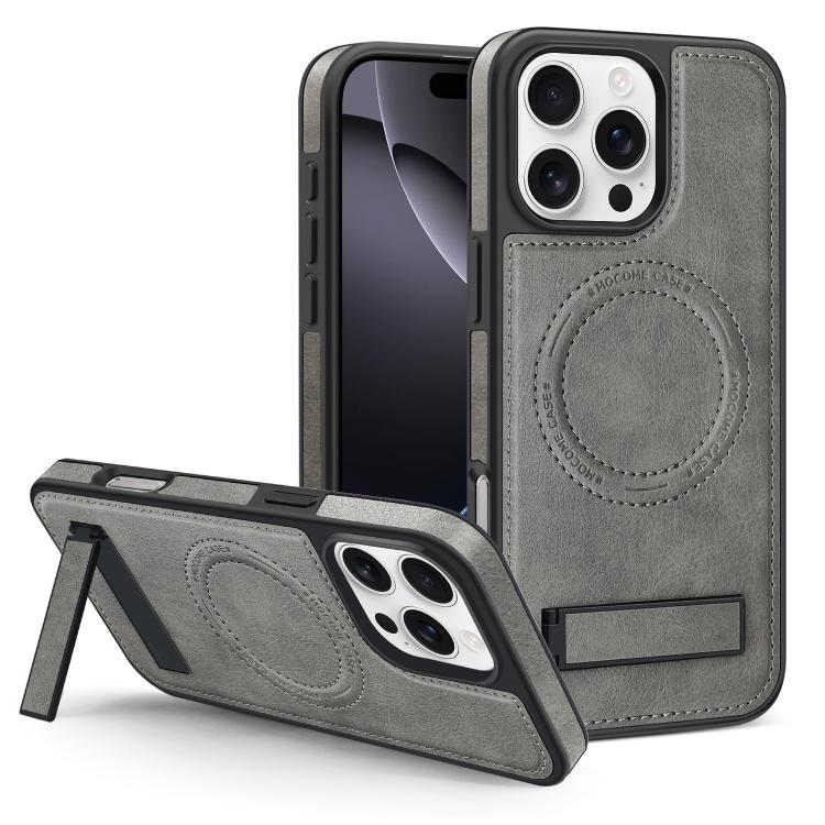 Multi-function Holder MagSafe PU Phone Case, For iPhone 16 Pro Max, For iPhone 16 Pro, For iPhone 16 Plus