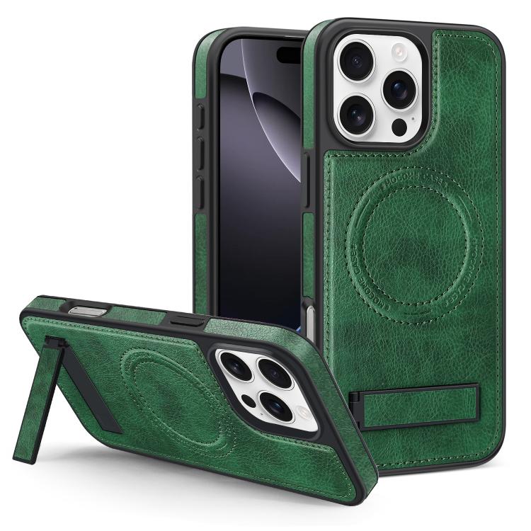 Multi-function Holder MagSafe PU Phone Case, For iPhone 16 Pro Max, For iPhone 16 Pro, For iPhone 16 Plus