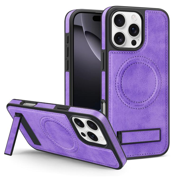 Multi-function Holder MagSafe PU Phone Case, For iPhone 16 Pro Max, For iPhone 16 Pro, For iPhone 16 Plus