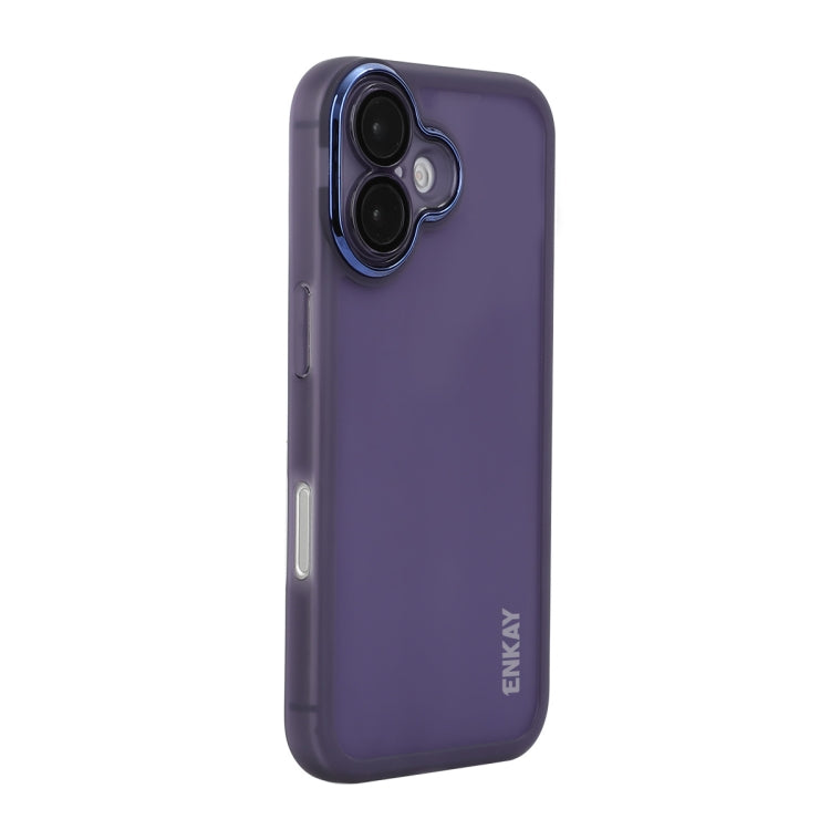 ENKAY Hat-Prince Translucent Matte TPU Phone Case with Lens Film, For iPhone 16 Pro Max, For iPhone 16 Pro, For iPhone 16 Plus, For iPhone 16, For iPhone 15 Pro Max, For iPhone 15 Pro, For iPhone 15 Plus, For iPhone 15