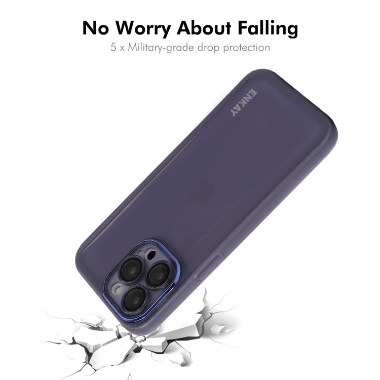 ENKAY Hat-Prince Translucent Matte TPU Phone Case with Lens Film, For iPhone 16 Pro Max, For iPhone 16 Pro, For iPhone 16 Plus, For iPhone 16, For iPhone 15 Pro Max, For iPhone 15 Pro, For iPhone 15 Plus, For iPhone 15
