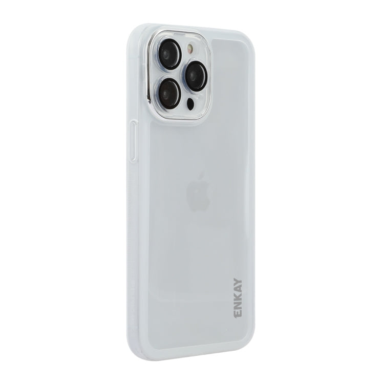 ENKAY Hat-Prince Translucent Matte TPU Phone Case with Lens Film, For iPhone 16 Pro Max, For iPhone 16 Pro, For iPhone 16 Plus, For iPhone 16, For iPhone 15 Pro Max, For iPhone 15 Pro, For iPhone 15 Plus, For iPhone 15