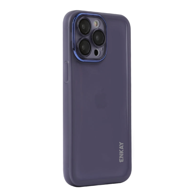 ENKAY Hat-Prince Translucent Matte TPU Phone Case with Lens Film, For iPhone 16 Pro Max, For iPhone 16 Pro, For iPhone 16 Plus, For iPhone 16, For iPhone 15 Pro Max, For iPhone 15 Pro, For iPhone 15 Plus, For iPhone 15