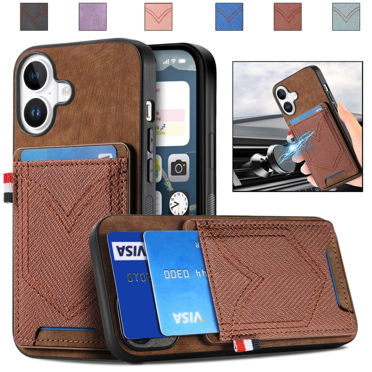 Denim Texture Leather Skin Phone Case with Card Slot, For iPhone Air, For iPhone 16 Pro Max, For iPhone 16 Pro, For iPhone 16 Plus