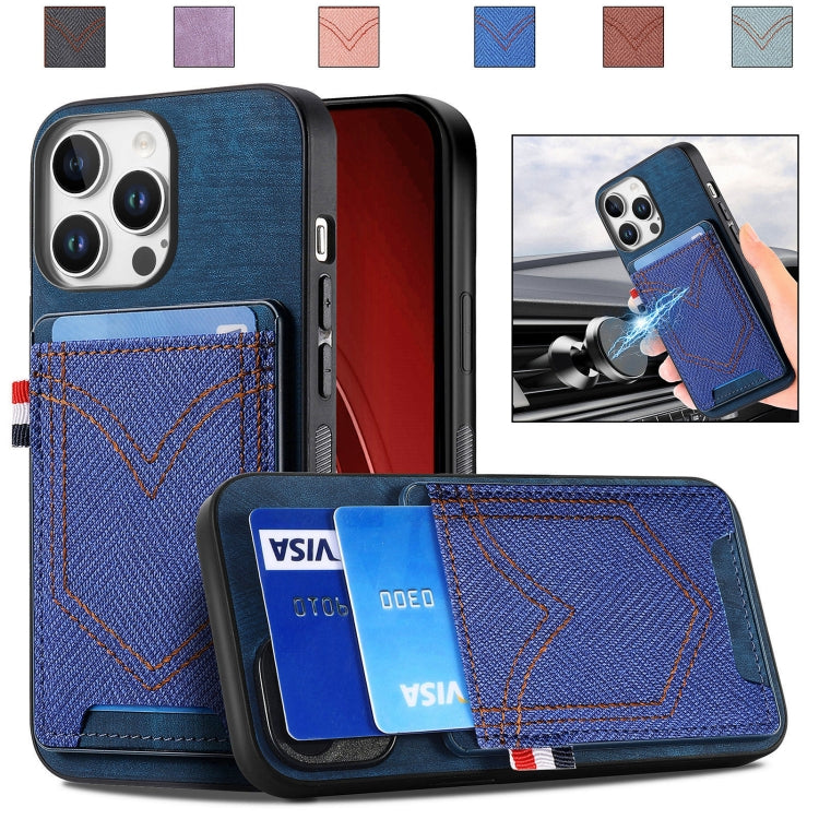 Denim Texture Leather Skin Phone Case with Card Slot, For iPhone 16e, For iPhone 16 Pro Max, For iPhone 16 Pro, For iPhone 16 Plus