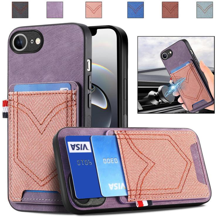 Denim Texture Leather Skin Phone Case with Card Slot, For iPhone 16e, For iPhone 16 Pro Max, For iPhone 16 Pro, For iPhone 16 Plus