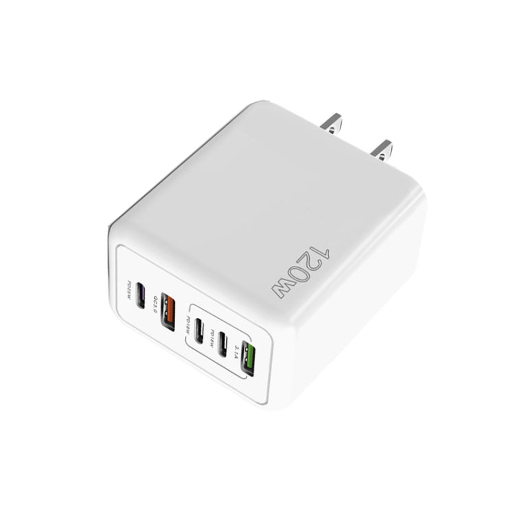 120W 3 PD Type-C Dual USB Multi Port Quick Charger for Mobile Phones, US Plug, US Plug