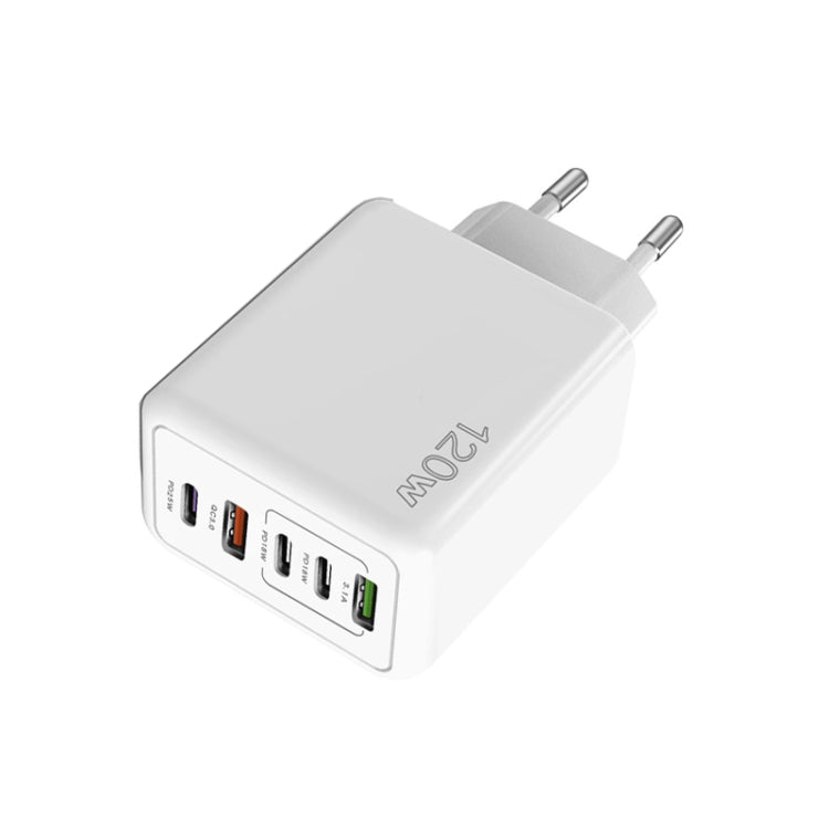 120W 3 PD Type-C Dual USB Multi Port Charger for Mobile Phones, EU Plug, EU Plug
