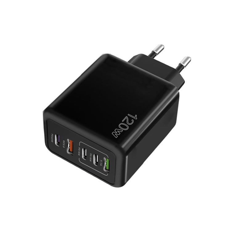 120W 3 PD Type-C Dual USB Multi Port Charger for Mobile Phones, EU Plug, EU Plug