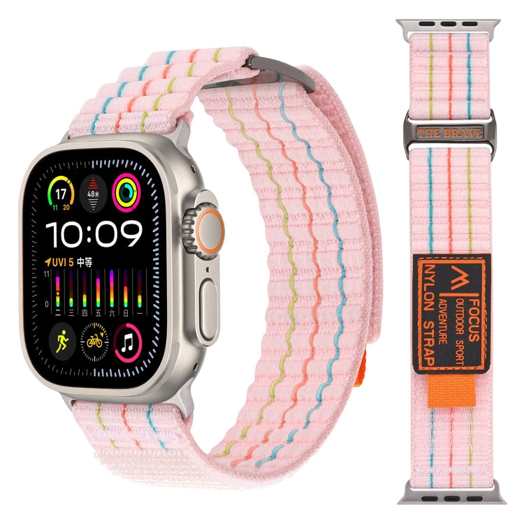 Two Sections Nylon Hook and Loop Fastener Watch Band, For Apple Watch Series 10 46mm, For Apple Watch Series 10 42mm, For Apple Watch SE 2023 44mm