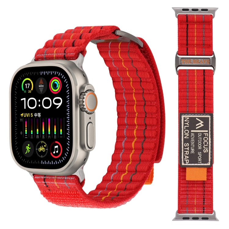 Two Sections Nylon Hook and Loop Fastener Watch Band, For Apple Watch Series 9 41mm, For Apple Watch Ultra 49mm, For Apple Watch Series 8 41mm