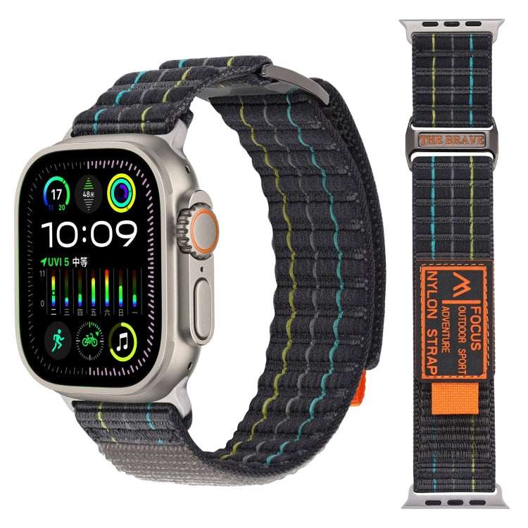 Two Sections Nylon Hook and Loop Fastener Watch Band, For Apple Watch Series 8 45mm, For Apple Watch SE 2022 40mm, For Apple Watch SE 2022 44mm