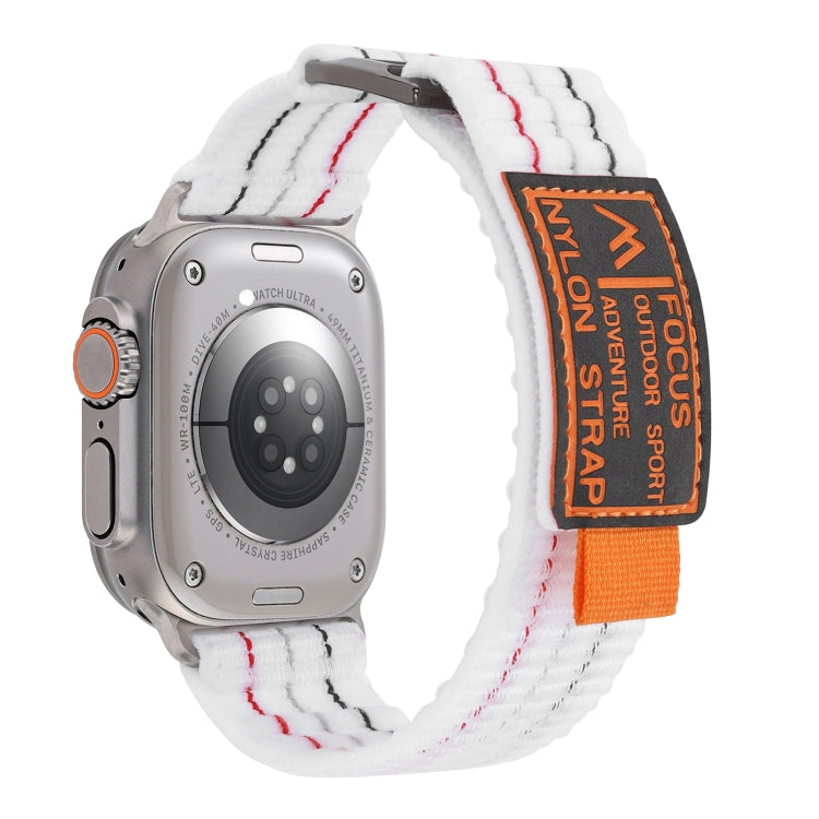 Two Sections Nylon Hook and Loop Fastener Watch Band, For Apple Watch Series 6 44mm, For Apple Watch Series 5 44mm, For Apple Watch Series 5 40mm