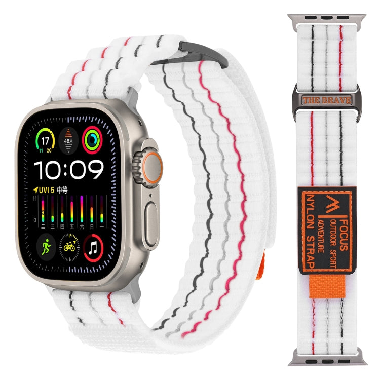 Two Sections Nylon Hook and Loop Fastener Watch Band, For Apple Watch Series 6 44mm, For Apple Watch Series 5 44mm, For Apple Watch Series 5 40mm