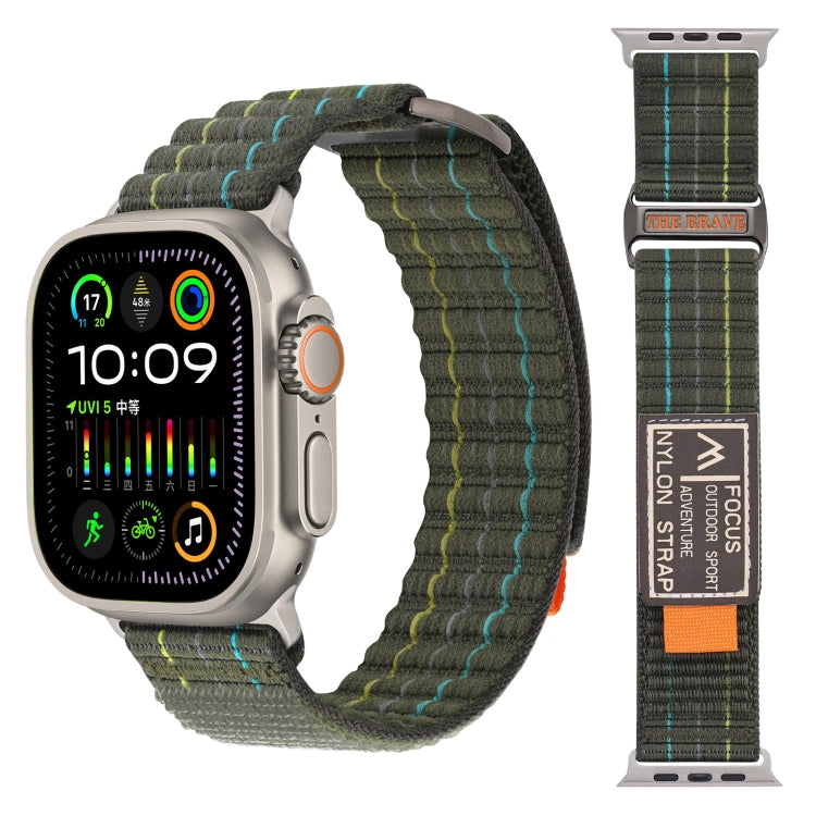 Two Sections Nylon Hook and Loop Fastener Watch Band, For Apple Watch Series 4 44mm, For Apple Watch Series 4 40mm, For Apple Watch Series 3 38mm