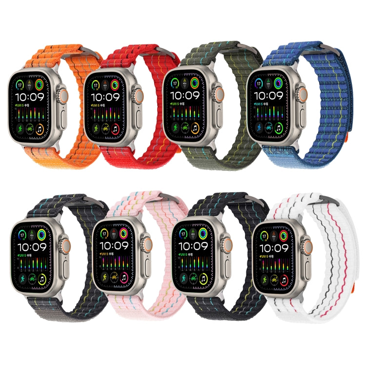 Two Sections Nylon Hook and Loop Fastener Watch Band, For Apple Watch SE 2023 40mm, For Apple Watch Ultra 2 49mm, For Apple Watch Series 9 45mm