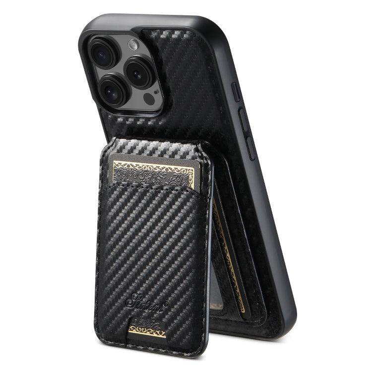 Suteni TXWH18 Carbon Fiber Texture Detachable Wallet MagSafe Phone Case, For iPhone 17 Pro Max, For iPhone 17 Pro, For iPhone 17, For iPhone Air, For iPhone 16 Pro Max, For iPhone 16 Pro, For iPhone 16 Plus, For iPhone 16, For iPhone 15 Pro Max        ...