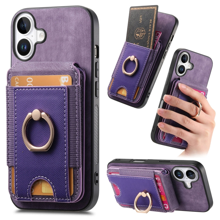 Retro Splitable Magnetic Stand Card Bag Leather Phone Case, For iPhone Air, For iPhone 16 Pro Max, For iPhone 16 Pro, For iPhone 16 Plus