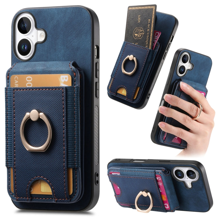 Retro Splitable Magnetic Stand Card Bag Leather Phone Case, For iPhone Air, For iPhone 16 Pro Max, For iPhone 16 Pro, For iPhone 16 Plus