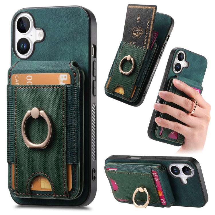 Retro Splitable Magnetic Stand Card Bag Leather Phone Case, For iPhone Air, For iPhone 16 Pro Max, For iPhone 16 Pro, For iPhone 16 Plus