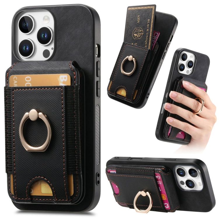 Retro Splitable Magnetic Stand Card Bag Leather Phone Case, For iPhone Air, For iPhone 16 Pro Max, For iPhone 16 Pro, For iPhone 16 Plus