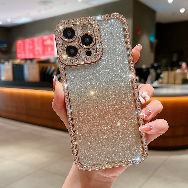 Diamond Gradient Glitter Plated TPU Phone Case, For iPhone 16 Pro, For iPhone 16 Plus, For iPhone 16