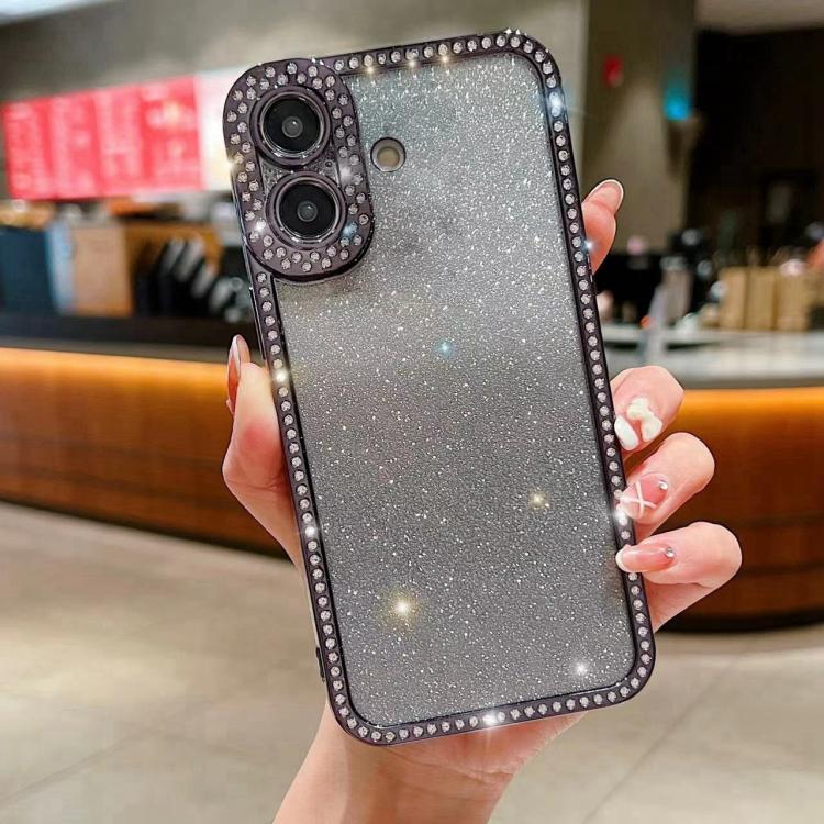Diamond Gradient Glitter Plated TPU Phone Case, For iPhone 17, For iPhone Air, For iPhone 16 Pro Max