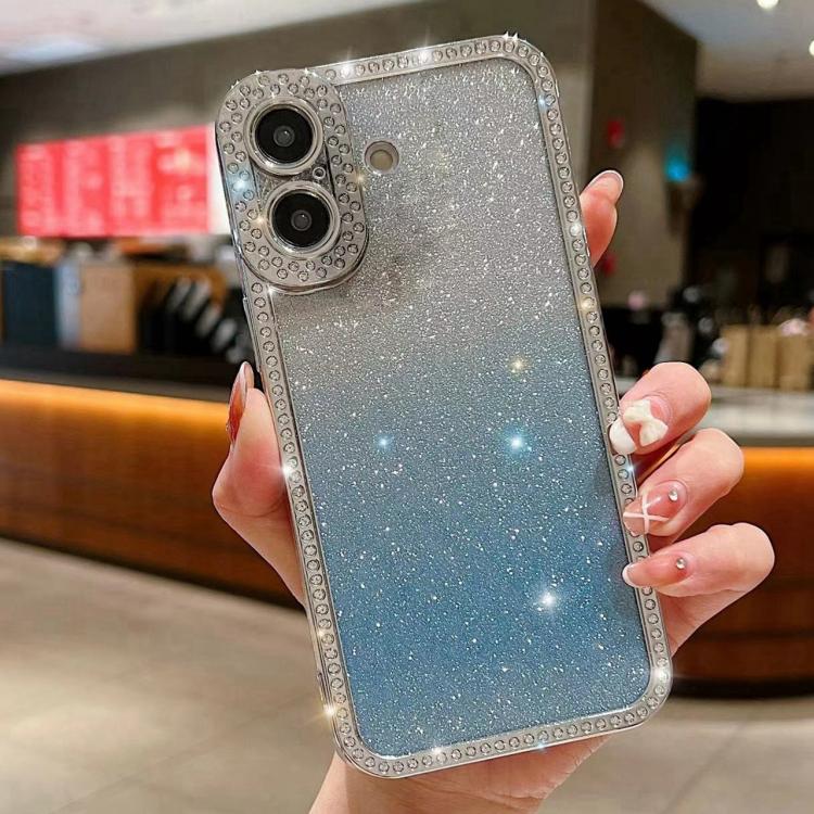 Diamond Gradient Glitter Plated TPU Phone Case, For iPhone 17, For iPhone Air, For iPhone 16 Pro Max
