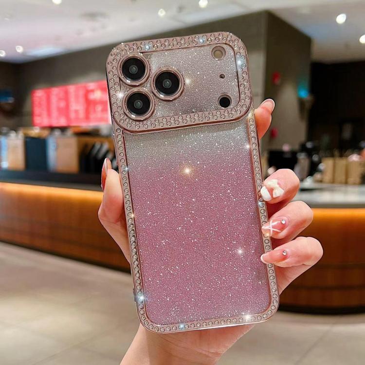 Diamond Gradient Glitter Plated TPU Phone Case, For iPhone 17e / 16e, For iPhone 17 Pro Max, For iPhone 17 Pro