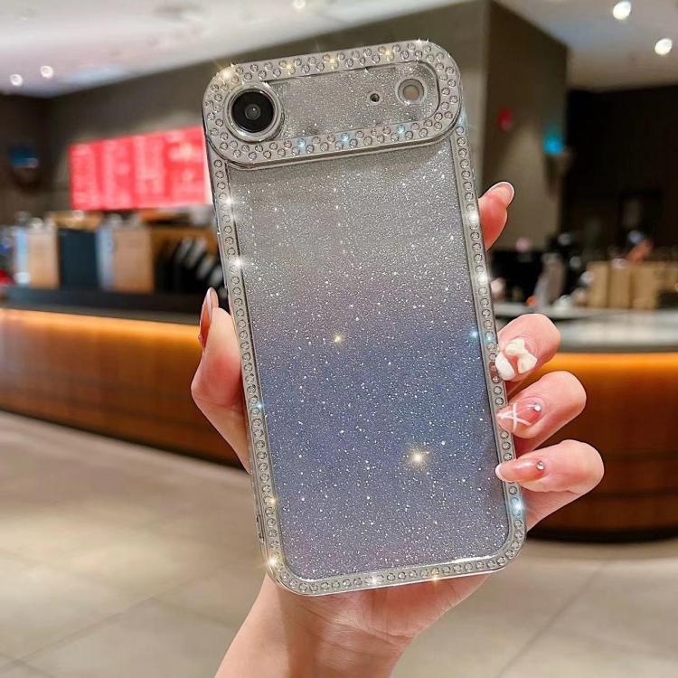 Diamond Gradient Glitter Plated TPU Phone Case, For iPhone 17, For iPhone Air, For iPhone 16 Pro Max