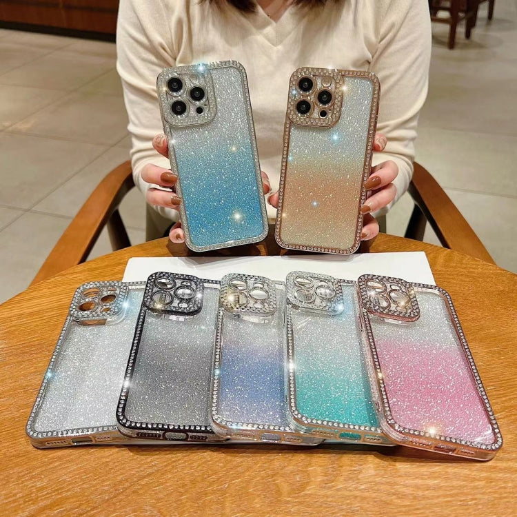 Diamond Gradient Glitter Plated TPU Phone Case, For iPhone 16 Pro, For iPhone 16 Plus, For iPhone 16