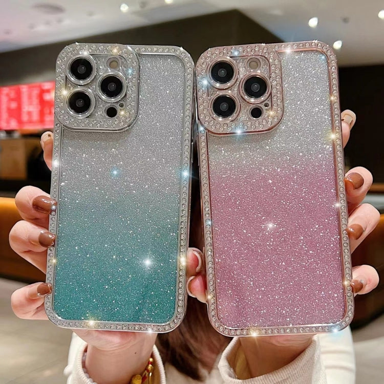 Diamond Gradient Glitter Plated TPU Phone Case, For iPhone Air, For iPhone 16e, For iPhone 16 Pro Max