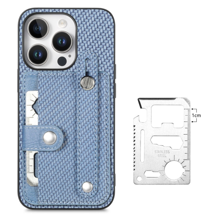 Wristband Kickstand Card Wallet Back Phone Case with Tool Knife