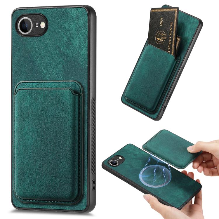 Retro Leather Card Bag Magnetic Phone Case, For iPhone 18 Pro / 17 Pro, For iPhone 18 Pro Max / 17 Pro Max, For iPhone 17e / 16e, For iPhone 17
