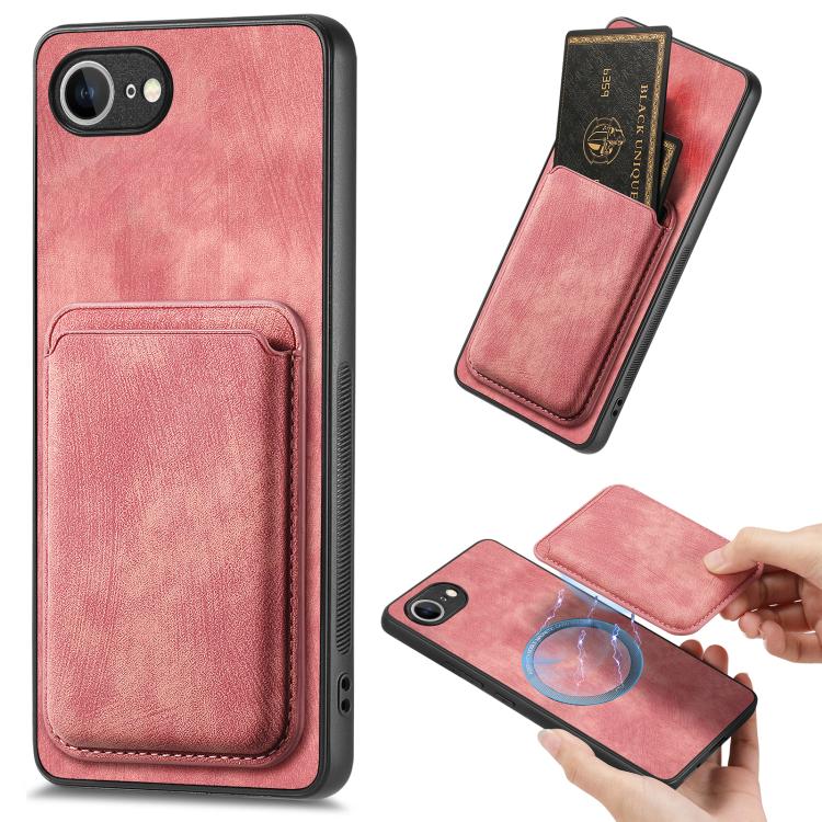 Retro Leather Card Bag Magnetic Phone Case, For iPhone 18 Pro / 17 Pro, For iPhone 18 Pro Max / 17 Pro Max, For iPhone 17e / 16e, For iPhone 17