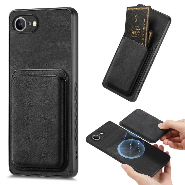 Retro Leather Card Bag Magnetic Phone Case, For iPhone 18 Pro / 17 Pro, For iPhone 18 Pro Max / 17 Pro Max, For iPhone 17e / 16e, For iPhone 17