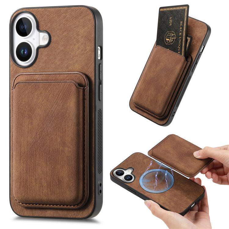 Retro Leather Card Bag Magnetic Phone Case, For iPhone 17e / 16e, For iPhone 17 Pro Max, For iPhone 17 Pro, For iPhone 17