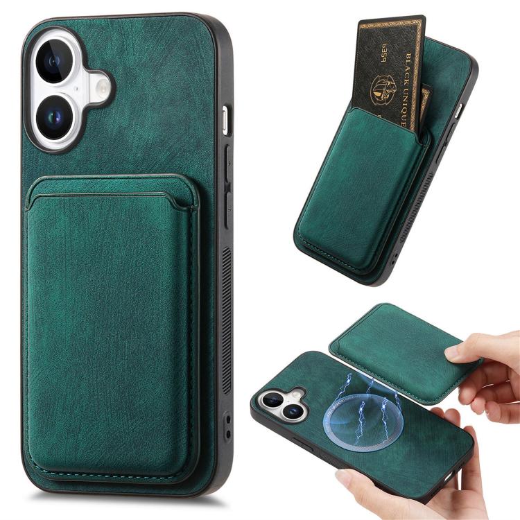 Retro Leather Card Bag Magnetic Phone Case, For iPhone 17e / 16e, For iPhone 17 Pro Max, For iPhone 17 Pro, For iPhone 17