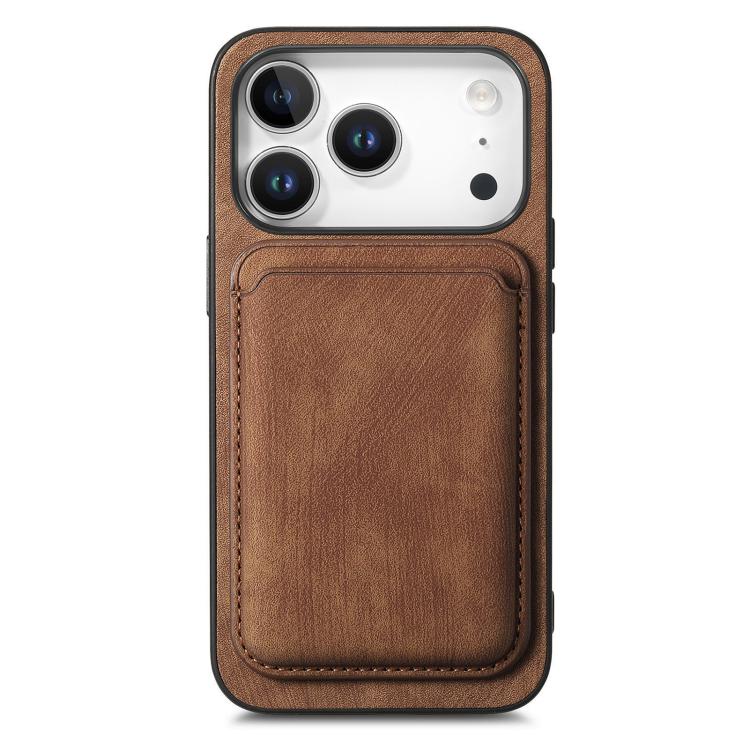 Retro Leather Card Bag Magnetic Phone Case, For iPhone 18 Pro / 17 Pro, For iPhone 18 Pro Max / 17 Pro Max, For iPhone 17e / 16e, For iPhone 17