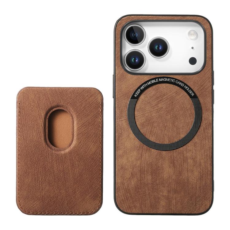 Retro Leather Card Bag Magnetic Phone Case, For iPhone 18 Pro / 17 Pro, For iPhone 18 Pro Max / 17 Pro Max, For iPhone 17e / 16e, For iPhone 17